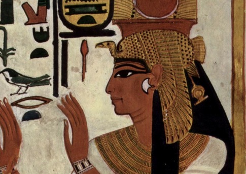 Man sieht das Augen-Make-up eines Ägypters
