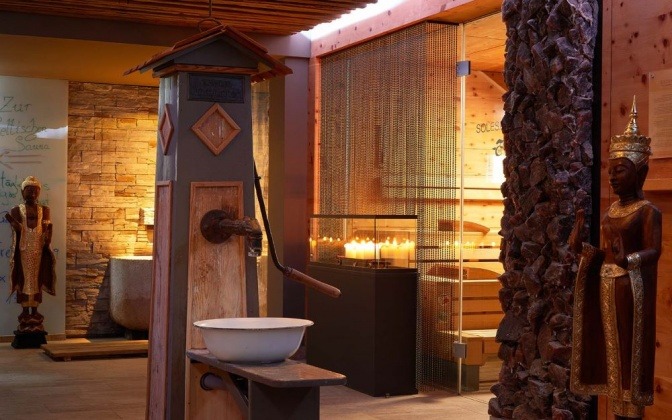 Der Wellnessbereich des Ayurveda-Resorts Mandira in Österreich