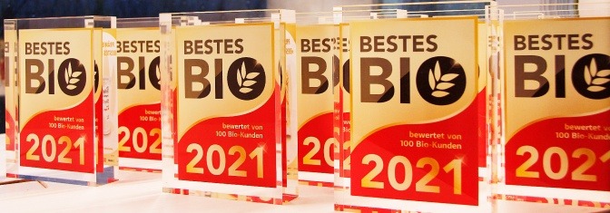 Trophäen der besten Bio Auszeichnung
