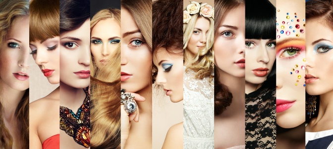 Eine Collage von verschiedenen Damen Frisuren