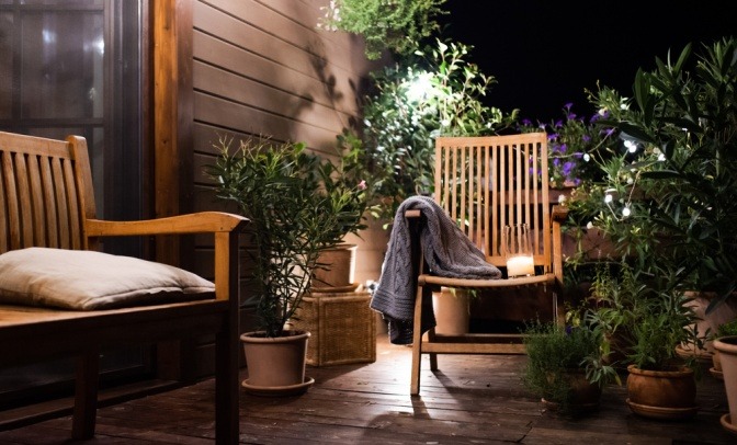 Idee zur Gestaltung einer kleinen Terrasse