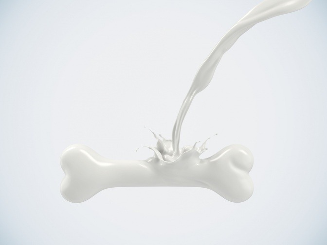 Milch die einen Knochen formt