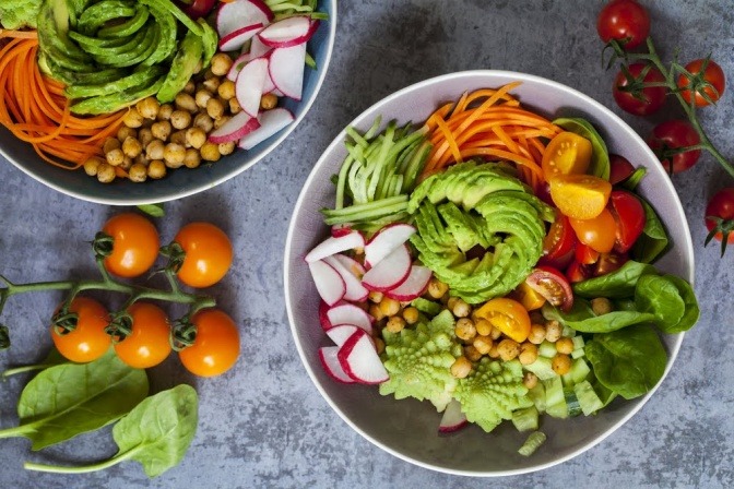 Obst und Gemüse, die als Happy Food dienen können