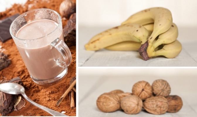Entspannende Rohkost-Lebensmittel: Kakao, Bananen, Nuss
