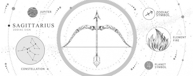 Grafik zeigt das Tierkreiszeichen Schütze