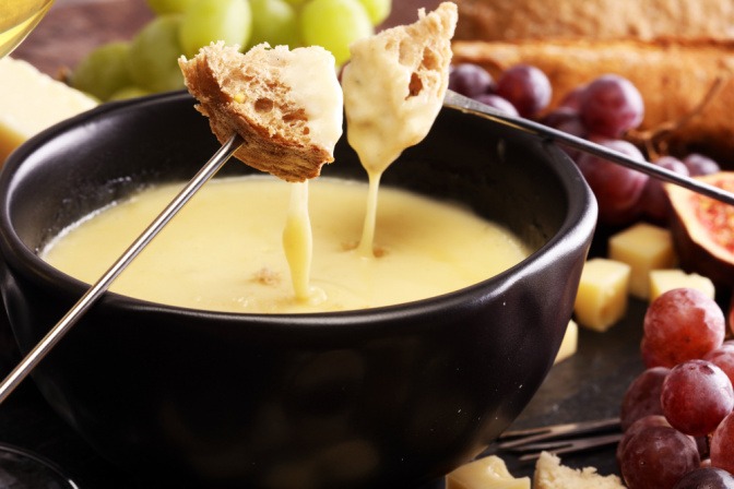 Käsefondue für das Silvesteressen