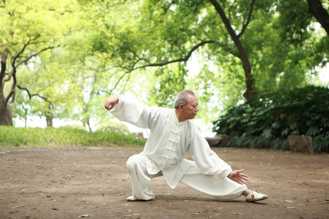 Ein Taiji-Meister übt