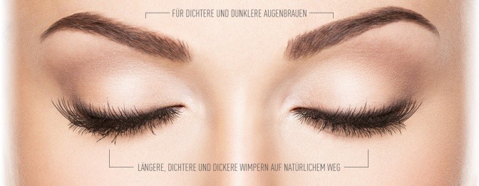 Das Wimpernserum kann auf Wimpern und Augenbrauen angewendet werden