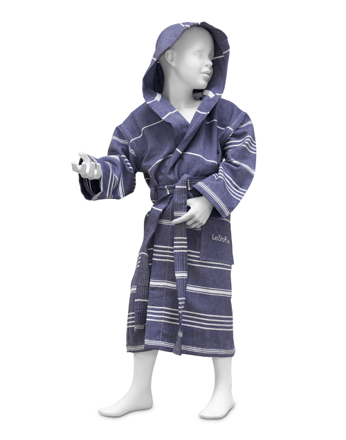 Vorschaubild für Bio-Bademantel Kids Navy von LeStoff