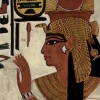 Man sieht das Augen-Make-up eines Ägypters