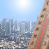 Ein Thermometer zeigt über 40 Grad Celsius an