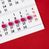 Kalender, auf dem die Menstruation markiert ist