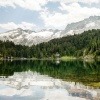 Blick auf die Alpen und den Reedsee in Gastein