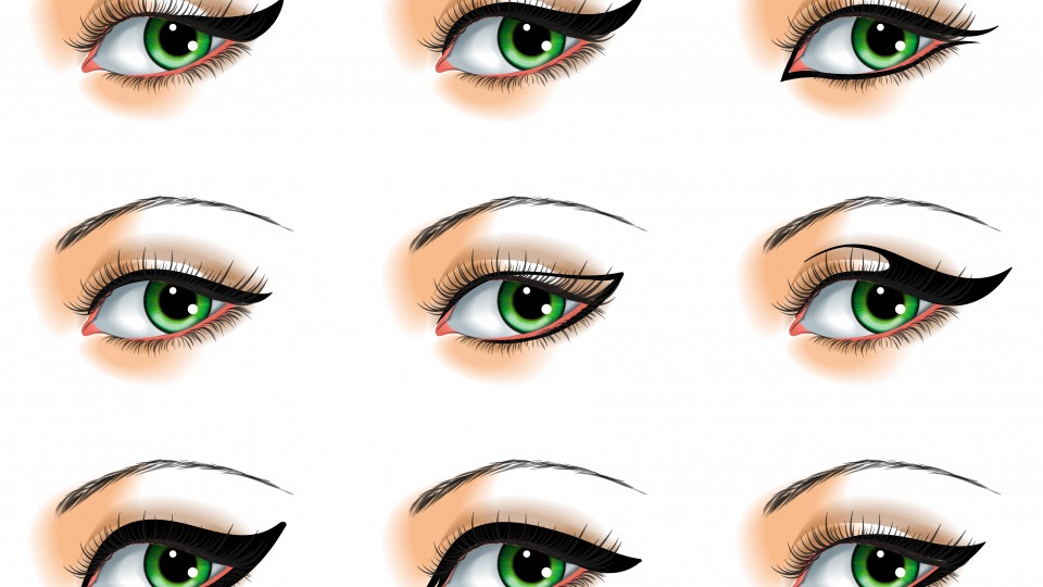 Das Design ist Geschmackssache! Verschiedene Varianten von Eyeliner werden aufgezeigt