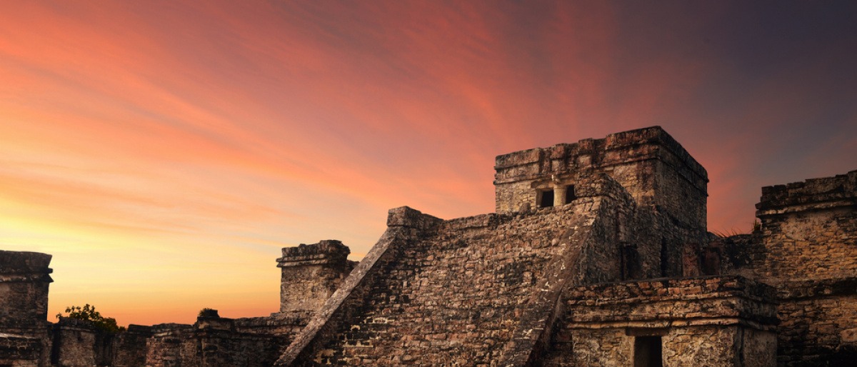 Maya-Ruinen in der antiken Maya-Stadt Tulum in Mexiko
