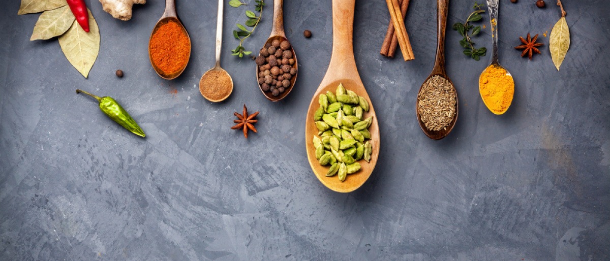 Löffel mit ayurvedischen Gewürzen