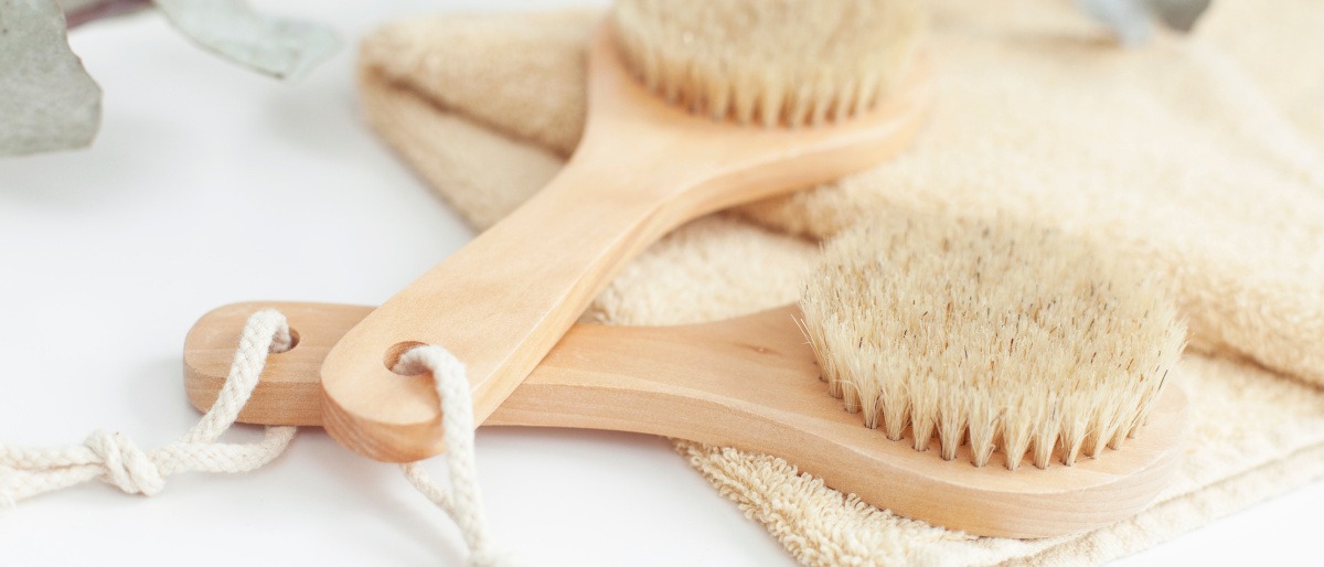 verschiedene Körperbürsten für Dry Blushing