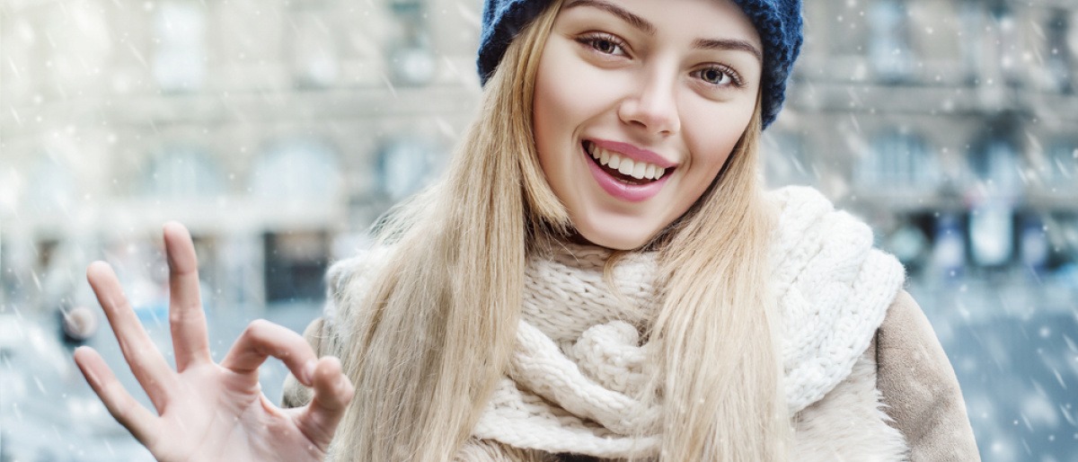 Eine Frau im Winter