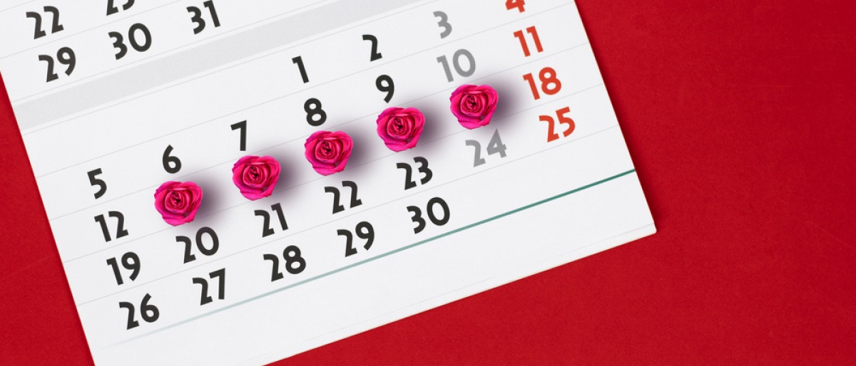 Kalender, auf dem die Menstruation markiert ist
