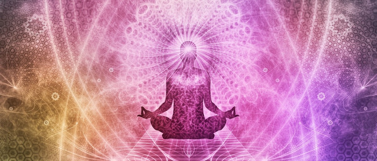 Eine Grafik zeigt jemanden bei einer Meditation