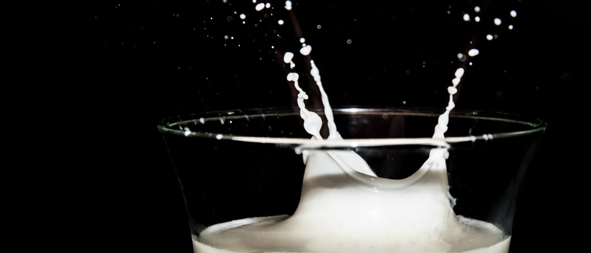 In einem Glas ist Milch