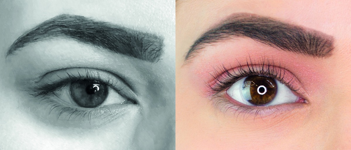 Wimpern vorher und nachdem Wimpernlifting