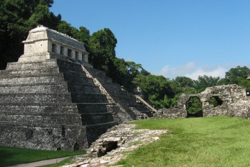 Alte Maya-Pyramide in Mexiko, Chiapas, Palenque Ruinen 