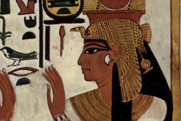 Man sieht das Augen-Make-up eines Ägypters