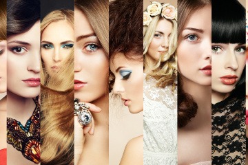 Eine Collage von verschiedenen Damen Frisuren