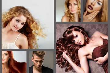 Auf einer Collage sind Haare mit warmen Blondtönen und Brauntönen zu sehen